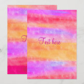 Uitnodiging voor meerkleurige Waterverf aanpassen (Voorkant / Achterkant)