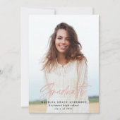 Uitnodiging voor meetkundige foto-girale roze grad (Voorkant)