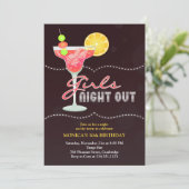 Uitnodiging voor Meiden Verjaardagsfeestje (Staand voorkant)