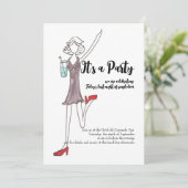 Uitnodiging voor meidenavond (Staand voorkant)