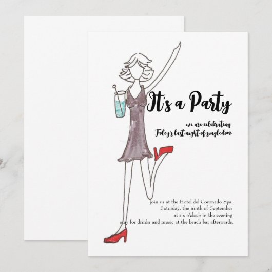 Uitnodiging voor meidenavond (Voorkant / Achterkant)