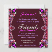 Uitnodiging voor Meidenavond Rood Hete Roze Feestj (Achterkant)