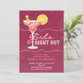 Uitnodiging voor Meidenavond Verjaardagsfeest (Staand voorkant)