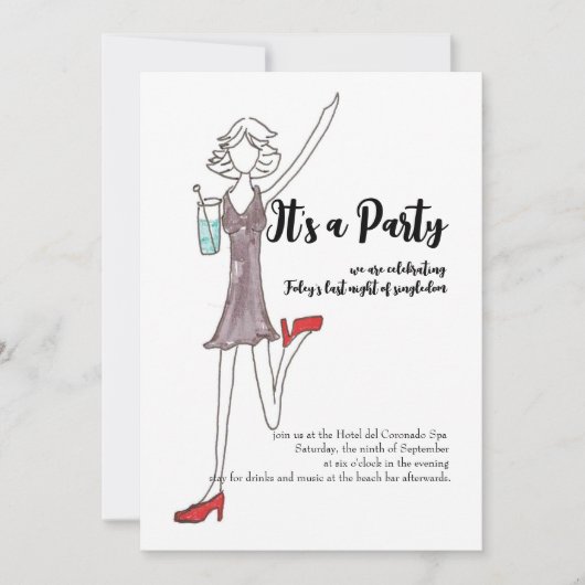 Uitnodiging voor meidenavondje (Voorkant)