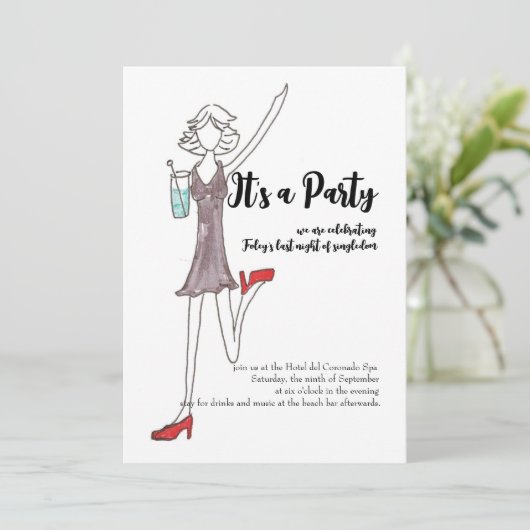 Uitnodiging voor meidenavondje (Staand voorkant)