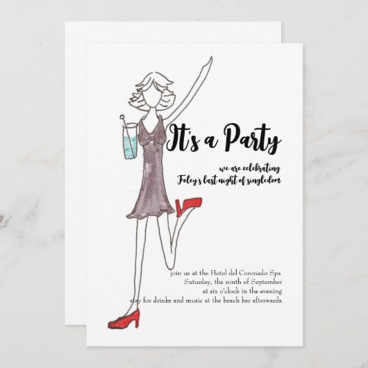 Uitnodiging voor meidenavondje (Voorkant / Achterkant)