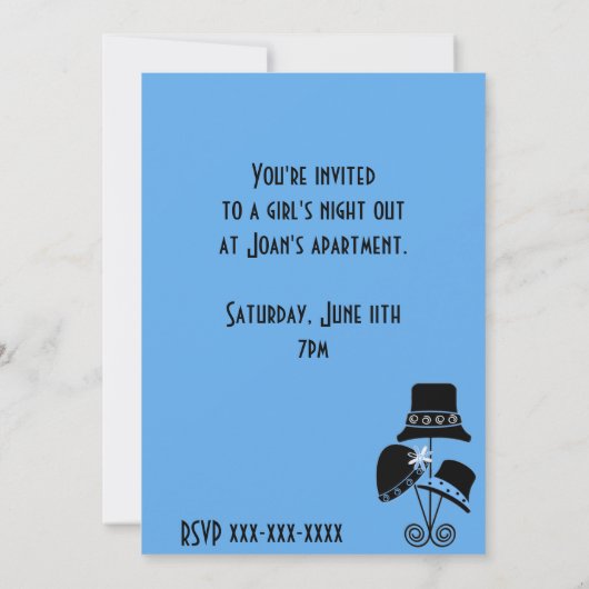 Uitnodiging voor meisjes (Achterkant)