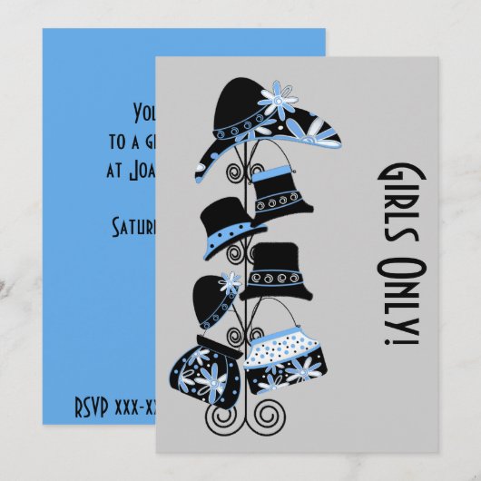 Uitnodiging voor meisjes (Voorkant / Achterkant)