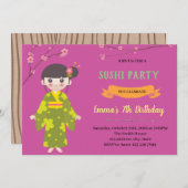 Uitnodiging voor meisjes (Voorkant / Achterkant)