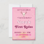 uitnodiging voor meisjes eerste rodeo (Voorkant)