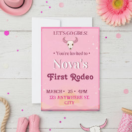uitnodiging voor meisjes eerste rodeo