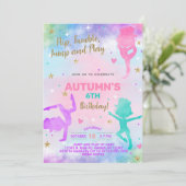 Uitnodiging voor meisjes op de verjaardag van Gymn (Staand voorkant)