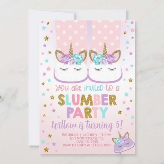 Uitnodiging voor meisjes op feestdag (Voorkant)