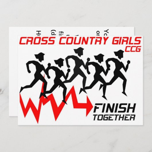 Uitnodiging voor meisjes over land (Voorkant / Achterkant)