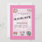 Uitnodiging voor meisjes: Swiftie-geïnspireerd (Achterkant)