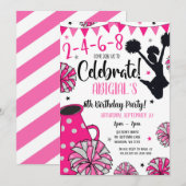 Uitnodiging voor meisjescheerleader (Voorkant / Achterkant)