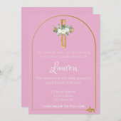 Uitnodiging voor meisjescommunie (Voorkant / Achterkant)