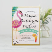 Uitnodiging voor meisjesweekendprogramma (Staand voorkant)