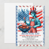 Uitnodiging voor Memorial Day BBQ – Patriottische (Voorkant / Achterkant)