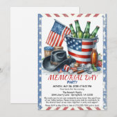 Uitnodiging voor Memorial Day Party – Amerikaanse (Voorkant / Achterkant)