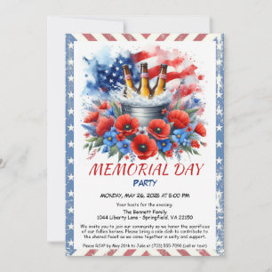 Uitnodiging voor Memorial Day Party – Amerikaanse 