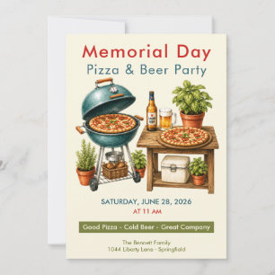 Uitnodiging voor Memorial Day Pizza- en Bierfeest