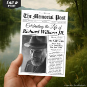 Uitnodiging voor Memorial Funeral Invitation Newsp