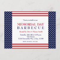 Uitnodiging voor Memorial Labor Day Barbecue-feest