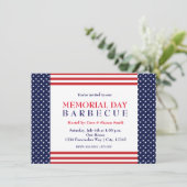 Uitnodiging voor Memorial Labor Day Barbecue Party (Staand voorkant)