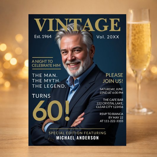 Uitnodiging voor Mens 60e verjaardagsfeest