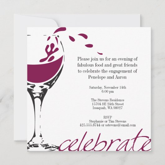 Uitnodiging voor Merlot Spatparty (Voorkant)