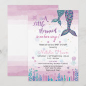uitnodiging voor mermaid baby shower (Voorkant / Achterkant)