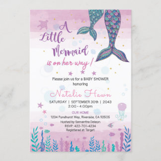 uitnodiging voor mermaid baby shower