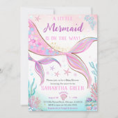 Uitnodiging voor Mermaid Baby Shower (Voorkant)