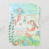 Uitnodiging voor Mermaid Swimming Pool (Voorkant / Achterkant)