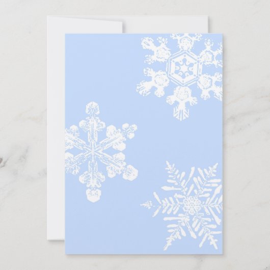 Uitnodiging voor metallische wintersnowflake bruil (Achterkant)