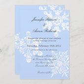 Uitnodiging voor metallische wintersnowflake bruil (Voorkant / Achterkant)