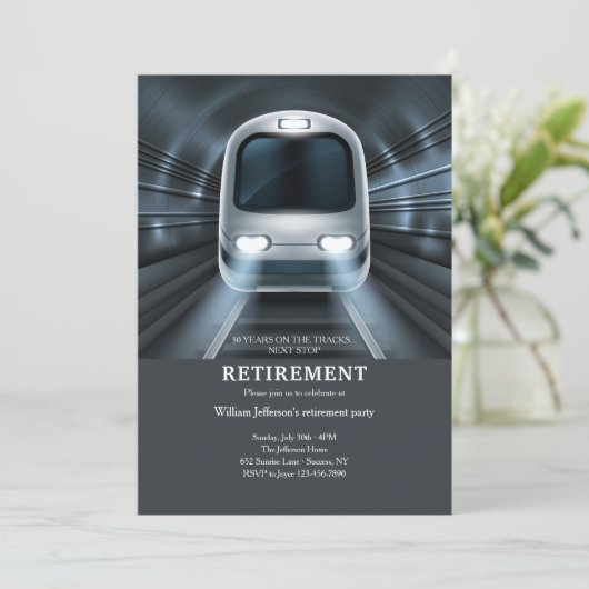 Uitnodiging voor metrotrein (Staand voorkant)