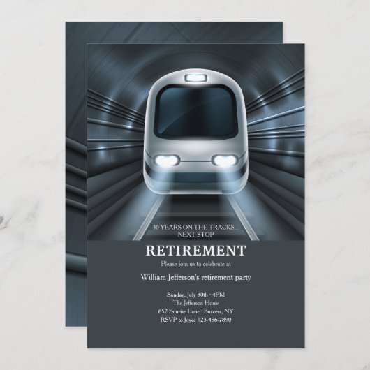 Uitnodiging voor metrotrein (Voorkant / Achterkant)