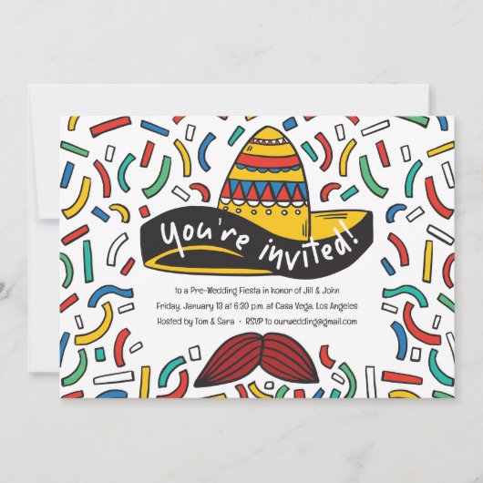 Uitnodiging voor Mexicaans thema proefdiners (Voorkant)
