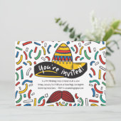 Uitnodiging voor Mexicaans thema proefdiners (Staand voorkant)