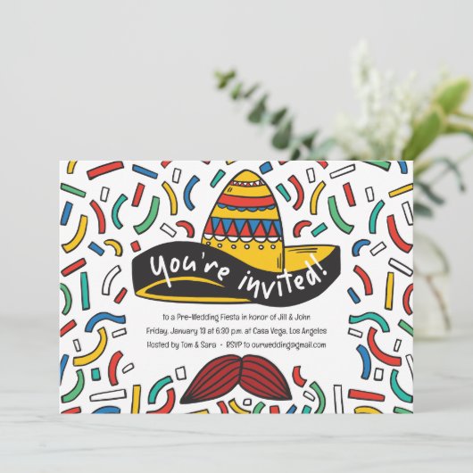 Uitnodiging voor Mexicaans thema proefdiners (Staand voorkant)