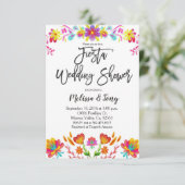 Uitnodiging voor Mexicaanse Fiesta Floral Wedding (Staand voorkant)