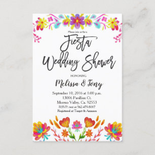Uitnodiging voor Mexicaanse Fiesta Floral Wedding
