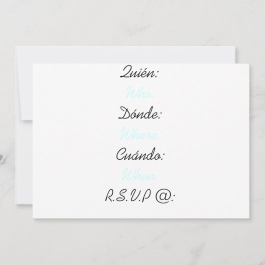 Uitnodiging voor Mexicaanse trouwkoekjes (Achterkant)