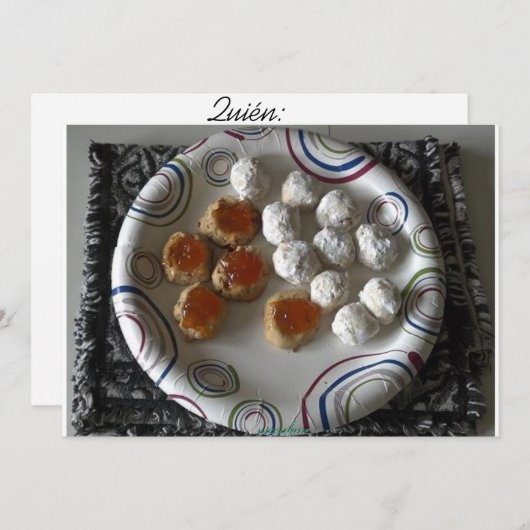 Uitnodiging voor Mexicaanse trouwkoekjes (Voorkant / Achterkant)