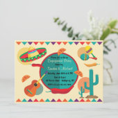 Uitnodiging voor Mexican Theme Engagement Party (Staand voorkant)