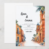 Uitnodiging voor Mexico-huwelijksbestemming (Voorkant / Achterkant)