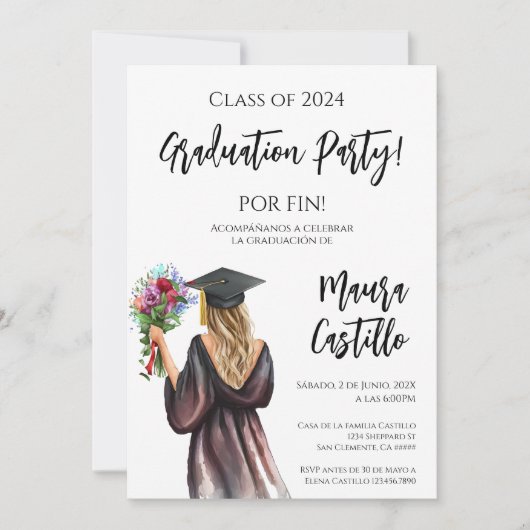 Uitnodiging voor middelbare school / hogeschool af (Voorkant)