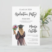 Uitnodiging voor middelbare school / hogeschool af (Staand voorkant)